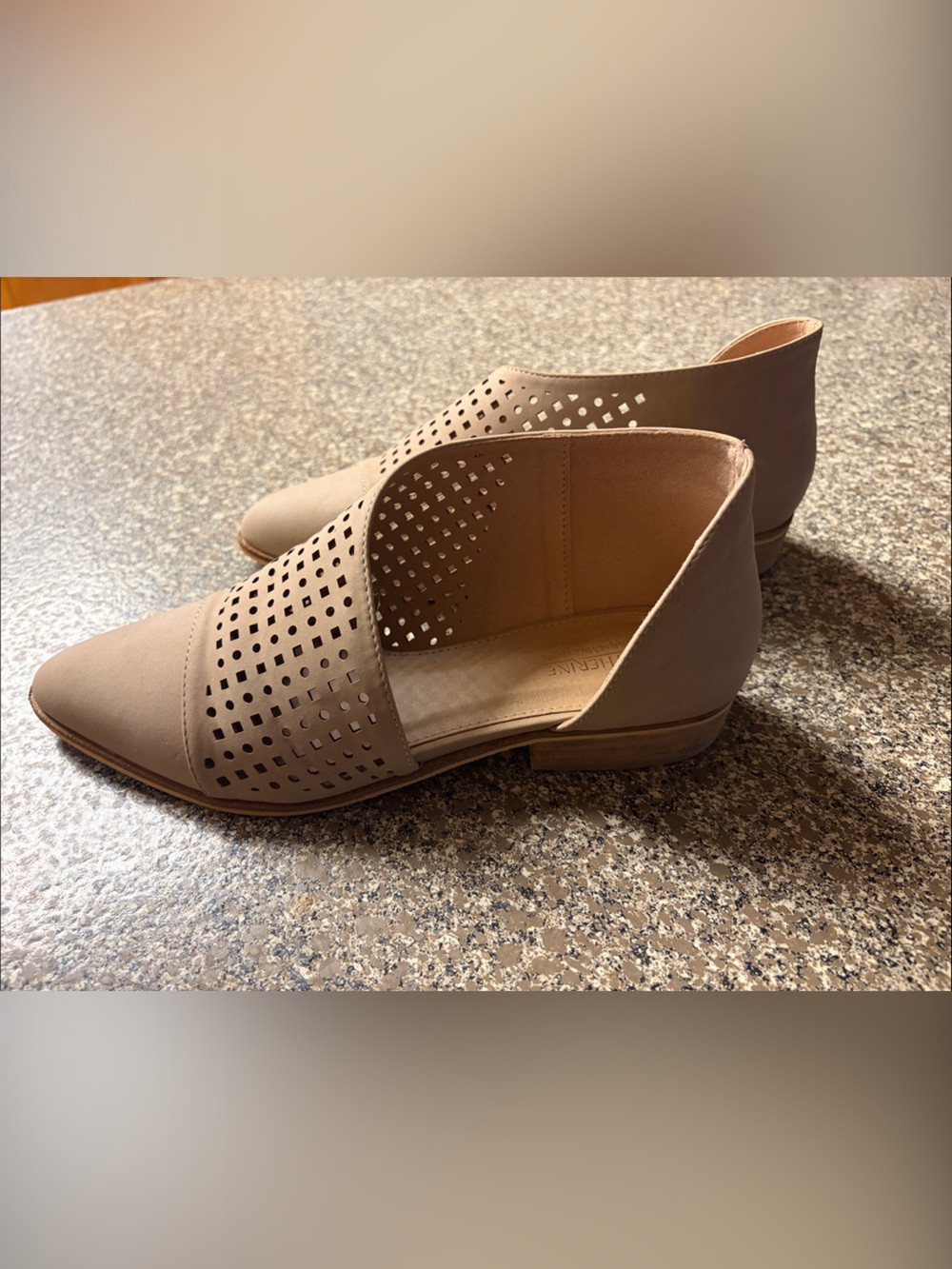 Catherines Taupe Perforated D'Orsay Flats